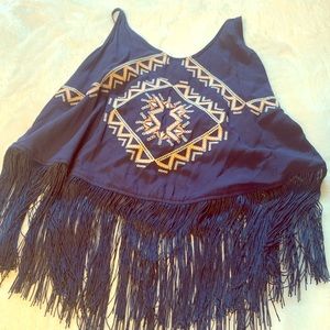 Aztec Fringe Top - Never Worn